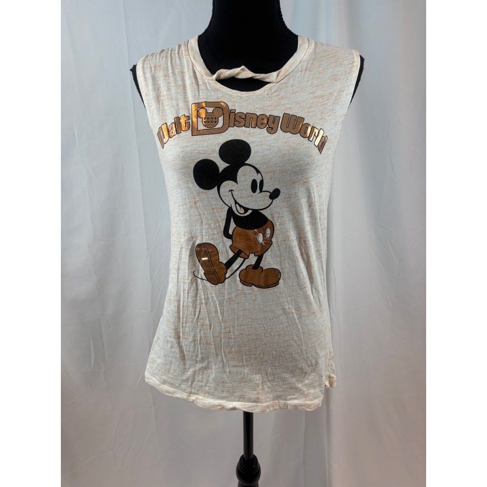 Walt Disney World Mickey Mouse  Sleeveless Tank Top Women's Size Small Rose Gold